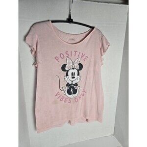 Disney Minnie Mouse Pink Short Sleeve Top Size S Womens (4/6)